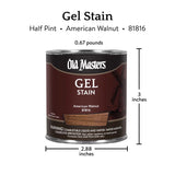 Old Masters Semi-Transparent American Walnut Oil-Based Alkyd Gel Stain 1/2 pt, Pack of 6