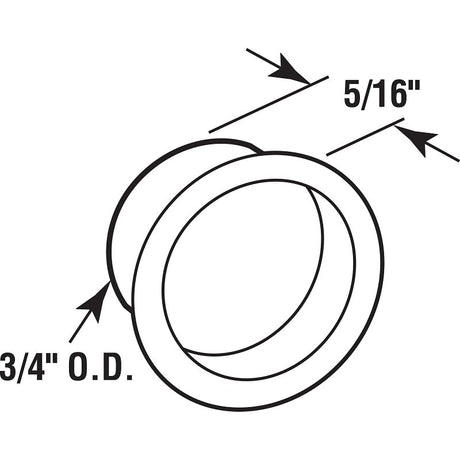 Prime-Line N 6846 Door Pull, 3/4 in Dia, 5/16 in D, Steel, Brass