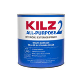 KILZ White Flat Water-Based Acrylic Stain Blocking Primer 1 qt, Pack of 6