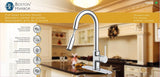 Boston Harbor FP4AF227CP Contemporary Pull-Down Kitchen Faucet, 1.8 gpm, 1-Faucet Handle, 1, 3-Faucet Hole, Chrome