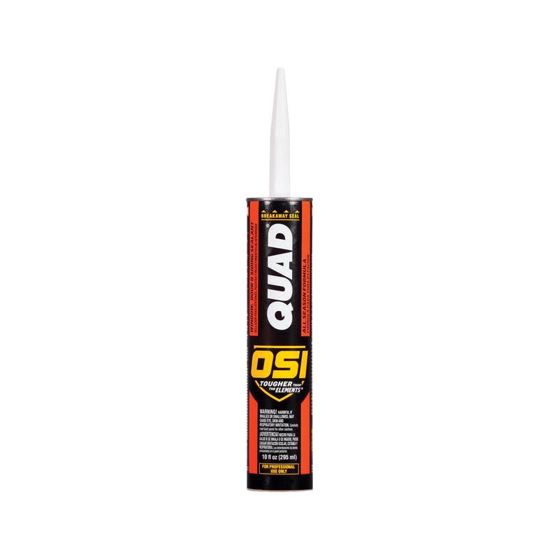 OSI Quad White Elastomeric Polymers Door/Siding/ Window Sealant 10 oz, Pack of 12