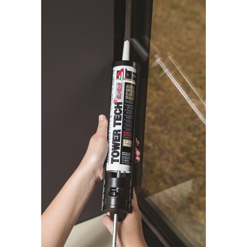 Tower Sealants Tower Tech 2 White Acrylic Urethane Window and Door Sealant 10.1 oz, Pack of 12