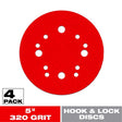 Diablo 5 in. Ceramic Blend Hook and Lock Sanding Disc 320 Grit Super Fine 4 pk