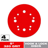 Diablo 5 in. Ceramic Blend Hook and Lock Sanding Disc 320 Grit Super Fine 4 pk