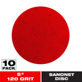 Diablo SandNet 5 in. Aluminum Oxide Hook and Lock Sanding Disc 120 Grit Fine 10 pk