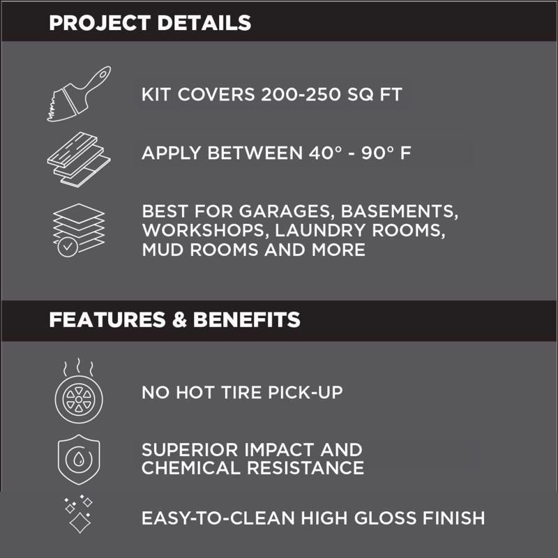 Rust-Oleum RockSolid Dark Gray Garage Floor Coating Kit 76 oz