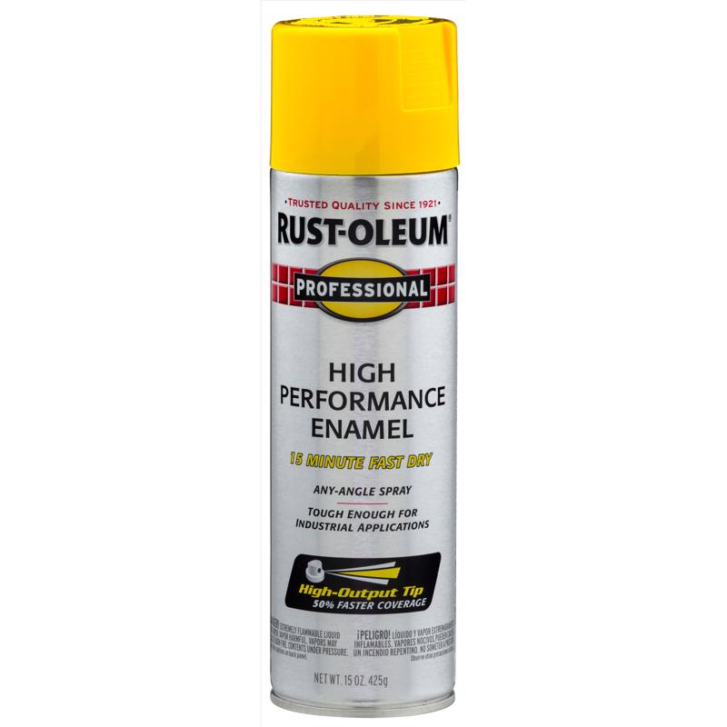 Rust-Oleum Professional Gloss Safety Yellow Spray Paint 15 oz, Pack of 6