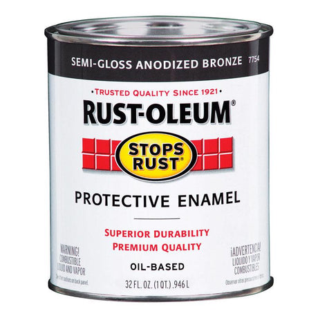 Rust-Oleum Stops Rust Indoor and Outdoor Semi-Gloss Anodized Bronze Protective Enamel 1 qt