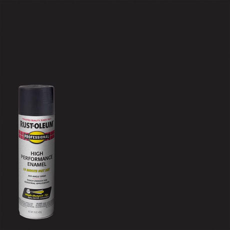 Rust-Oleum Professsional Semi-Gloss Black High Performance Enamel Spray 15 oz, Pack of 6
