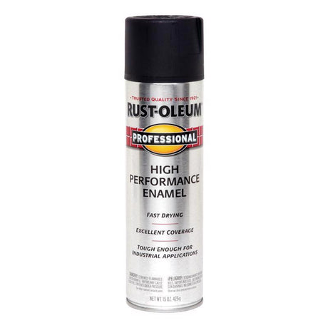 Rust-Oleum Professsional Semi-Gloss Black High Performance Enamel Spray 15 oz, Pack of 6