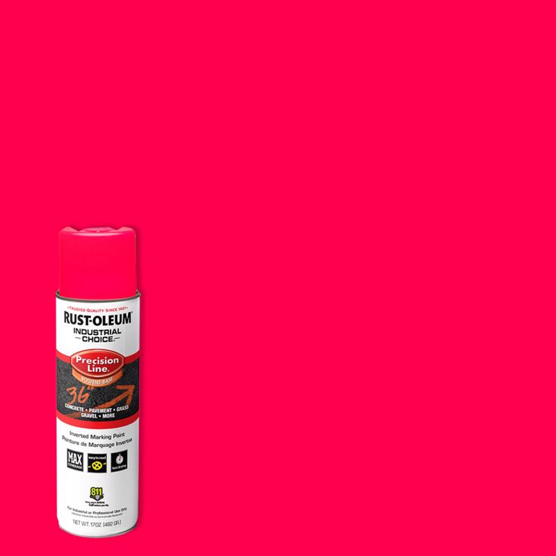 Rust-Oleum Industrial Choice Fluorescent Pink Inverted Marking Paint 17 oz, Pack of 6