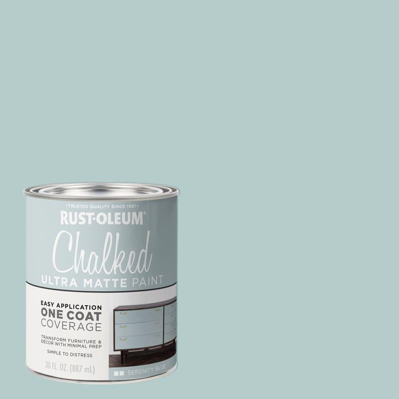 Rust-Oleum Chalked Ultra Matte Serenity Blue Water-Based Acrylic Chalk Paint 30 oz, Pack of 2