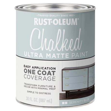 Rust-Oleum Chalked Ultra Matte Serenity Blue Water-Based Acrylic Chalk Paint 30 oz, Pack of 2