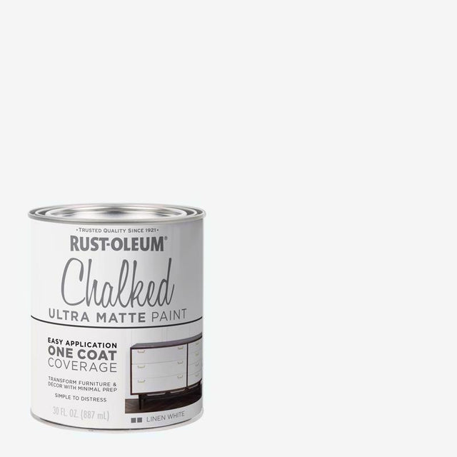 Rust-Oleum Chalked Ultra Matte Linen White Water-Based Acrylic Chalk Paint 30 oz, Pack of 2