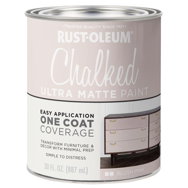 Rust-Oleum Chalked Ultra Matte Blush Pink Water-Based Acrylic Chalk Paint 30 oz, Pack of 2