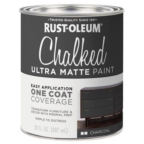 Rust-Oleum Chalked Ultra Matte Charcoal Water-Based Acrylic Chalk Paint 30 oz, Pack of 2