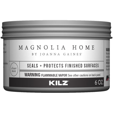 Magnolia Home by Joanna Gaines Kilz Transparent Flat Clear Finishing Wax 6 oz, Pack of 6