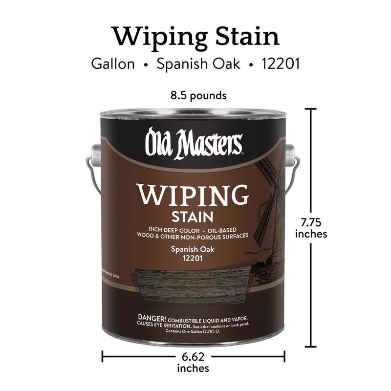Old Masters Semi-Transparent Spanish Oak Oil-Based Wiping Stain 1 gal, Pack of 2