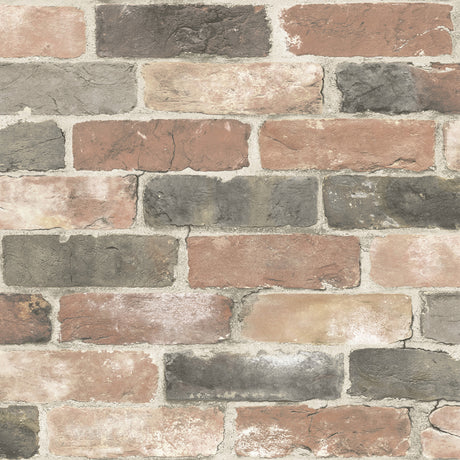 NuWallpaper 20.5 in. W X 216 in. L Newport Reclaimed Brick Peel and Stick Wallpaper, Pack of 4