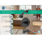 Boston Harbor TQ-F1214517RW Tub/Shower, Fixed-Mount Showerhead, 1.75 gpm Showerhead, 1-Spray Setting, 1-Handle