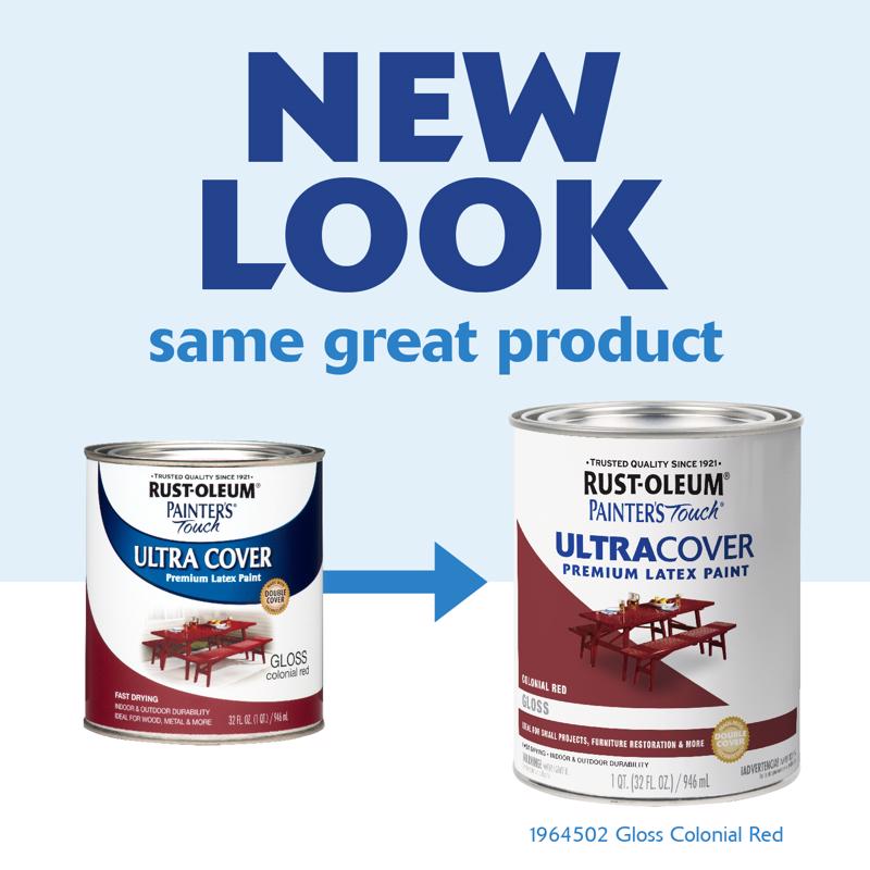 Rust-Oleum Painters Touch Ultra Cover Colonial Red Ultra Cover Paint 1 qt, Pack of 2