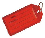 Vulcan YC0042 Name Tag Key Ring, Rectangle, Plastic, Blue/Green/Red/Yellow, Pack of 80