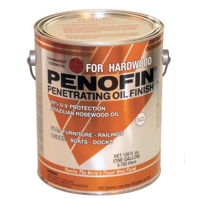 Penofin Transparent Tigerwood Oil-Based Penetrating Hardwood Stain 1 gal, Pack of 4