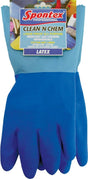 Spontex 74043 Heavy-Duty Protective Gloves, XL, Latex, Blue