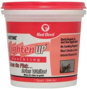 Red Devil 0574 Spackling Compound, Oil, Water Base, White, 1 qt Tub
