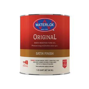 Waterlox Satin Clear Fully-Transparent Oil-Based Wood Finish 1 qt, Pack of 6