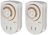 Woods 50006 Programmable Mechanical Timer, 15 A, 125 V, 1875 W, 24 hr Time Setting, 24 On/Off Cycles Per Day Cycle