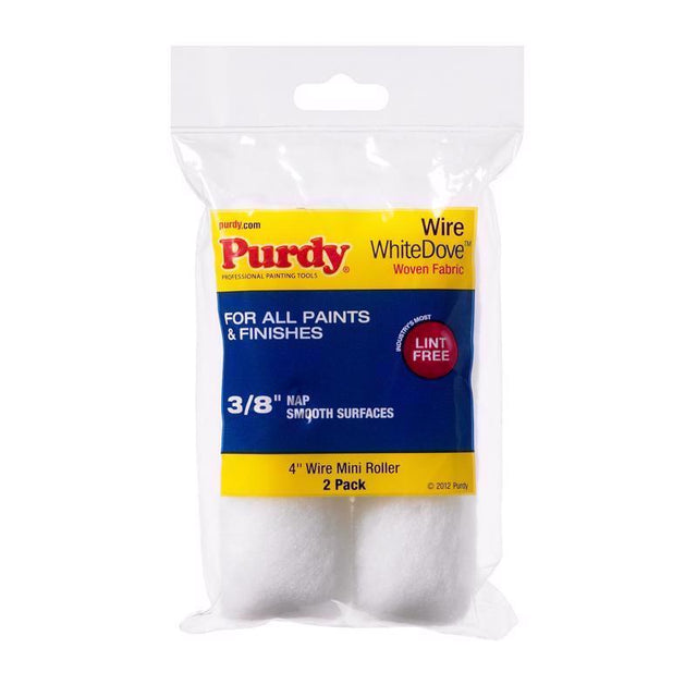 Purdy White Dove Woven Fabric 4 in. W X 3/8 in. Mini Paint Roller Cover 2 pk, Pack of 6