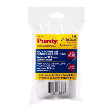 Purdy White Dove Woven Fabric 4 in. W X 3/8 in. Mini Paint Roller Cover 2 pk, Pack of 6