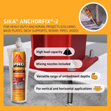 Sika Pro Select Super Strength Gray Anchoring Adhesive 10.1 oz, Pack of 12