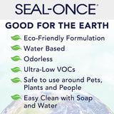 Seal Once Marine Grade Flat Clear Fully-Transparent Water-Based Premium Wood Sealer 1 gal, Pack of 4