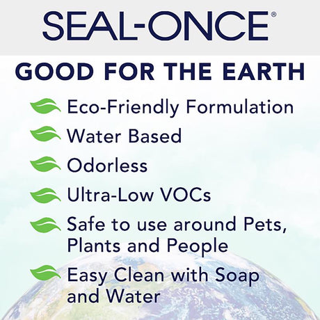 Seal Once Marine Grade Flat Clear Fully-Transparent Water-Based Premium Wood Sealer 1 gal, Pack of 4
