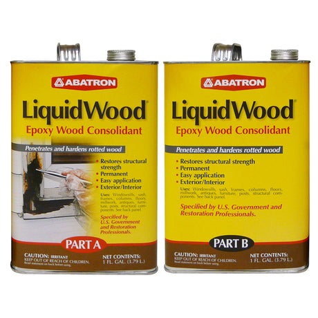 Abatron LiquidWood Transparent Clear Epoxy Wood Consolidant Kit 2 gal