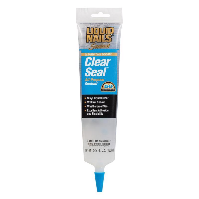 Liquid Nails Low Strength Rubber Clear Sealant 5.5 oz, Pack of 6