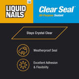 Liquid Nails Low Strength Rubber Clear Sealant 5.5 oz, Pack of 6