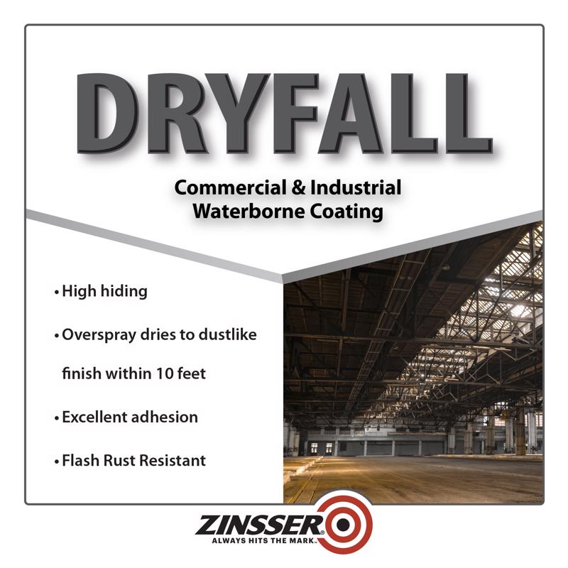 Zinsser DryFall Flat Black Water-Based Dryfall Waterbone Coating Interior 5 gal
