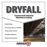 Zinsser DryFall Flat Black Water-Based Dryfall Waterbone Coating Interior 5 gal