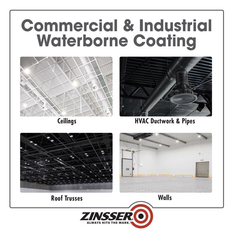 Zinsser DryFall Flat Black Water-Based Dryfall Waterbone Coating Interior 5 gal