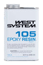 West System 105 Resin Extra Strength Epoxy Clear Epoxy Resin 32 oz, Pack of 4