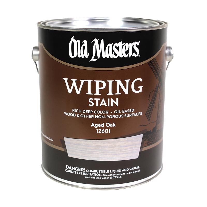 Old Masters 12601 Wiping Stain, Aged Oak, Liquid, 1 gal, Can, Pack of 2
