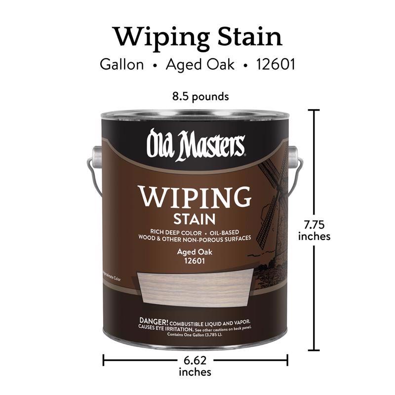 Old Masters Semi-Transparent Aged Oak Oil-Based Wiping Stain 1 gal, Pack of 2