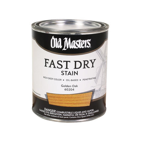 Old Masters Professional Semi-Transparent Satin Golden Oak Oil-Based Alkyd Fast Dry Wood Stain 1 qt, Pack of 4