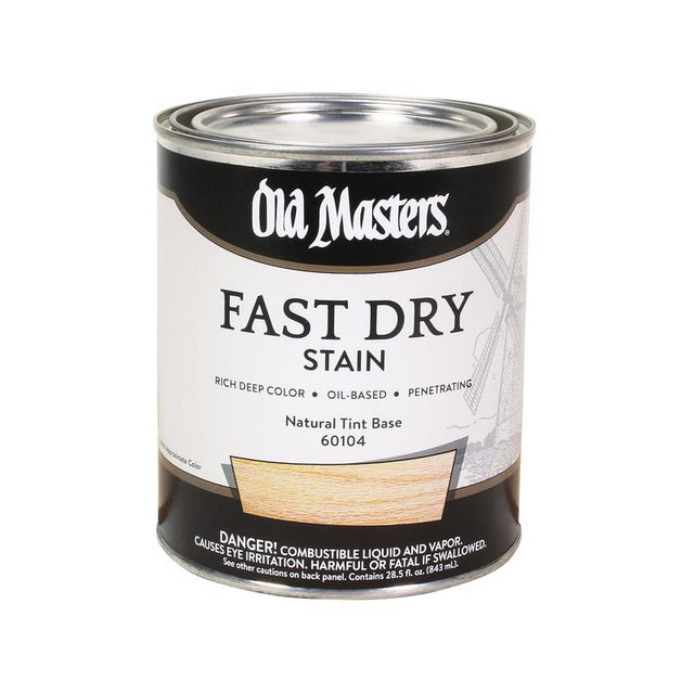 Old Masters Professional Semi-Transparent Natural Oil-Based Alkyd Fast Dry Wood Stain 1 qt, Pack of 4