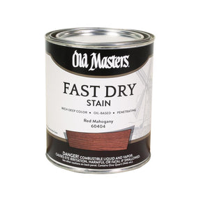 Old Masters Professional Semi-Transparent Red Mahogany Oil-Based Alkyd Fast Dry Wood Stain 1 qt, Pack of 4