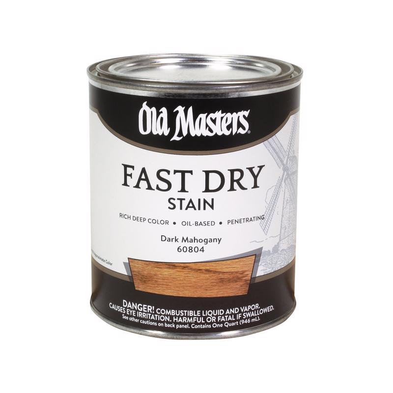 Old Masters Professional Semi-Transparent Dark Mahogany Oil-Based Alkyd Fast Dry Wood Stain 1 qt, Pack of 4