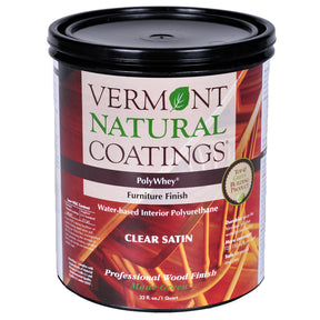 Vermont Natural Coatings PolyWhey Satin Clear Water-Based Furniture Finish 1 qt, Pack of 6
